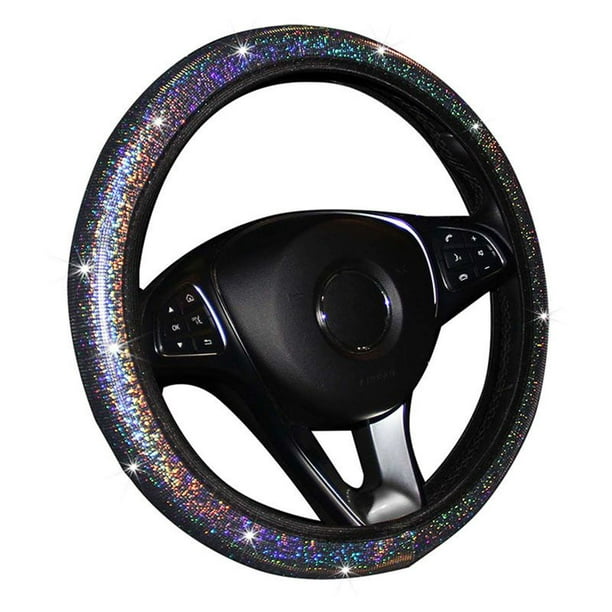 Universal Anti-Slip Car Steering Wheel Accessories for Women Girls-15inch Sunflower Steering Wheel Cover for Women Yellow Flower Auto Steering Wheel Protector 